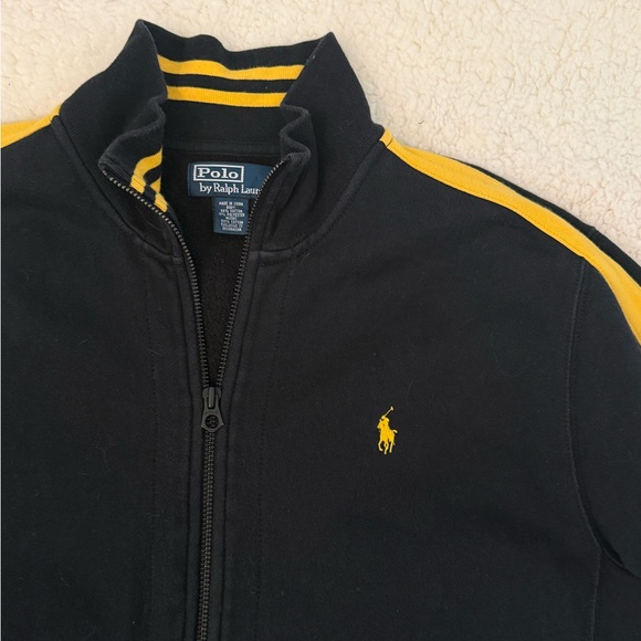 SALE! Polo Ralph Lauren zip track jacket yellow stripe XL unisex - Picture 2 of 8